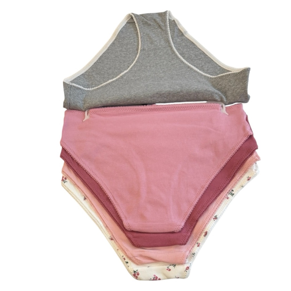 LAURA ASHLEY 5 Pack Panties Stretchy Ribbed Soft Comfy Lace Trim NWT Large - Picture 12 of 12